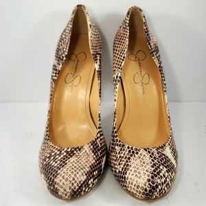 Jessica Simpson Snakeskin Printed Leather Size 7